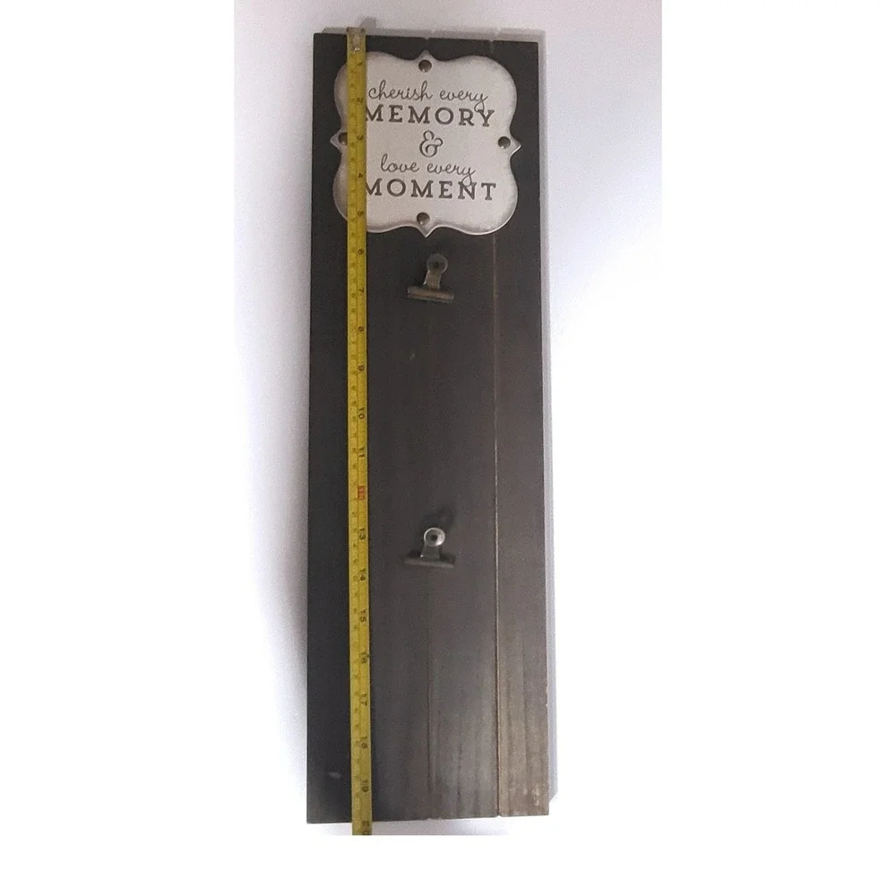 Malden International Designs Wood Photo Clip Wall Plaque Cherish Every Memory